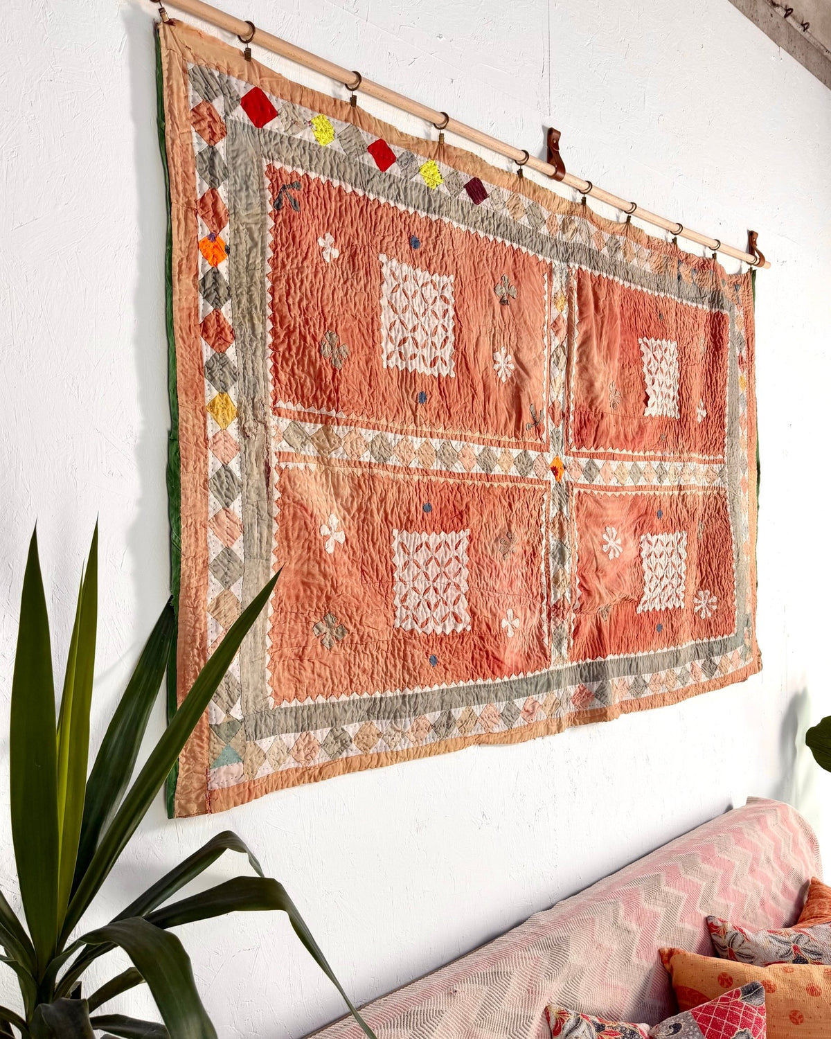 Large Ralli Quilt In Pastel Patchwork - Biggs & Hill