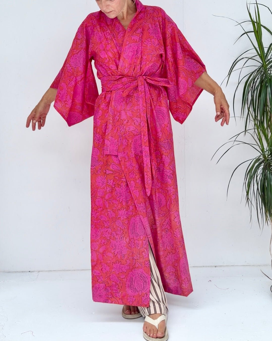 Project Fabric: Hot Pink Block Print Kantha - Biggs & Hill