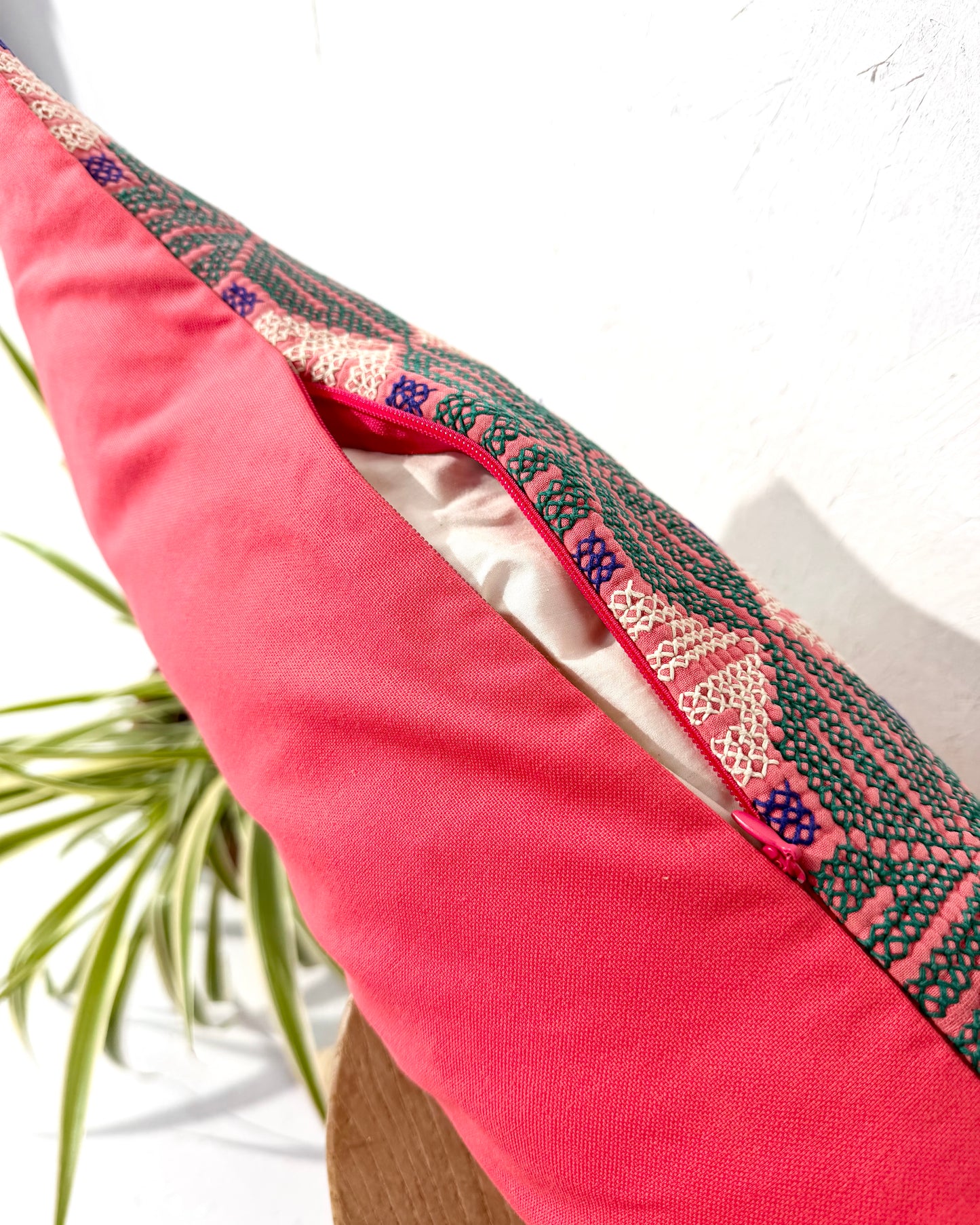 Vintage Kantha Bolster Cushion Cover With Galichi Kantha Stitching - 100cm