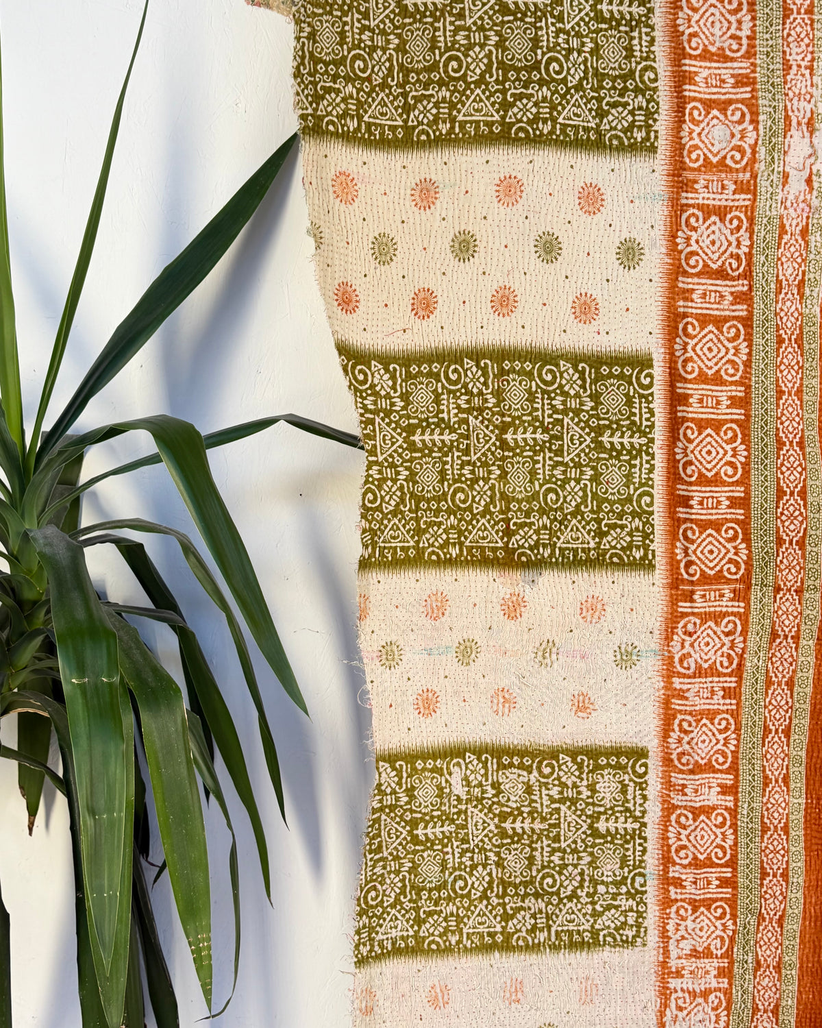 Project Kantha Quilt: Green and Orange