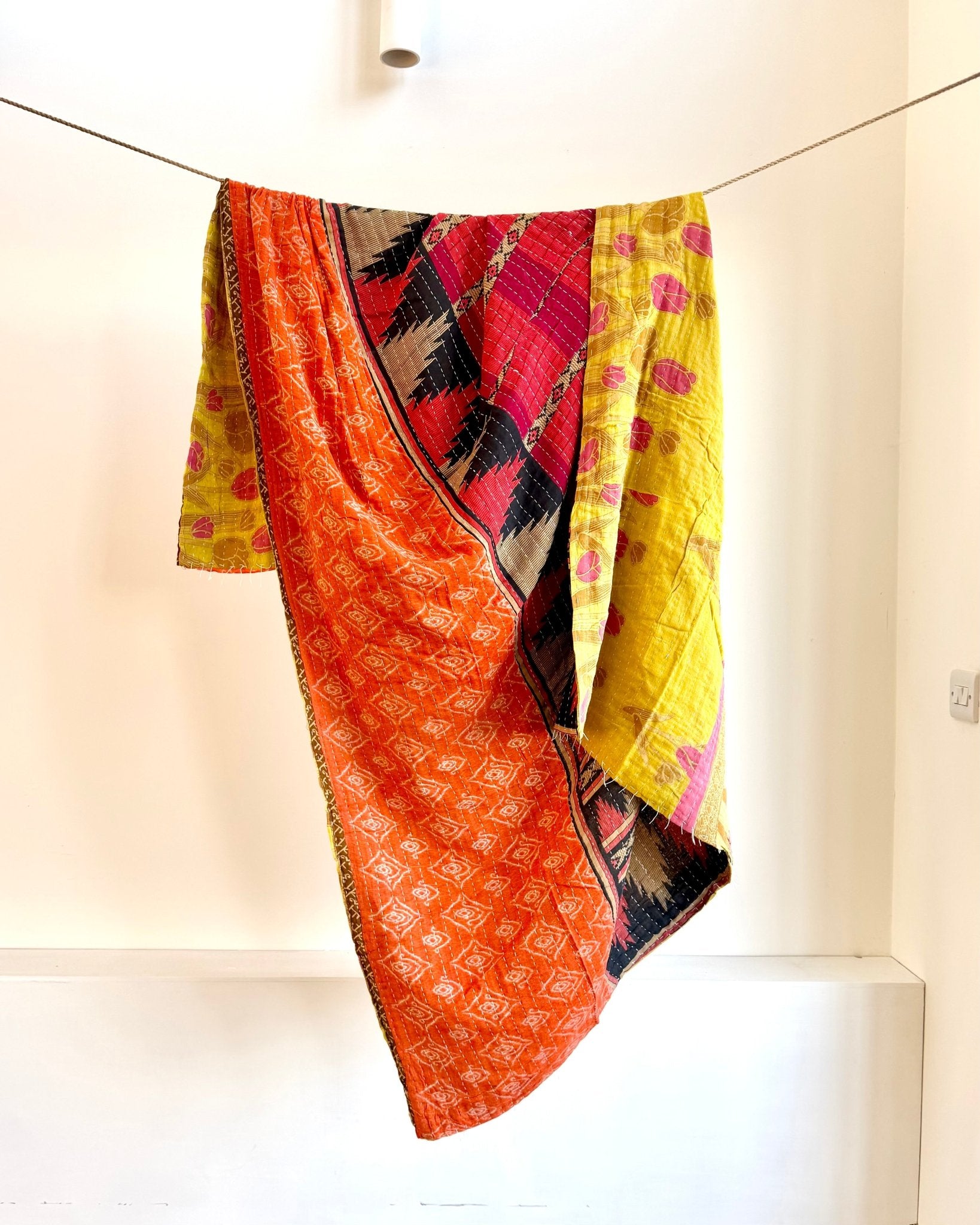 Sari Fabric Kantha Quilt 32 - Biggs & Hill