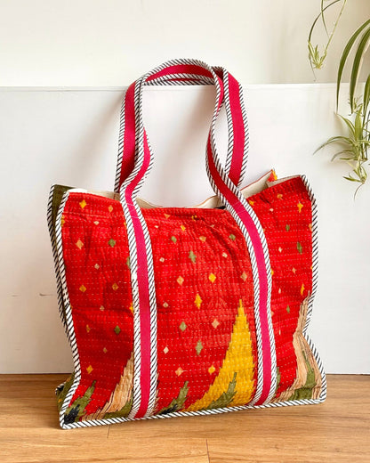 XL Vintage Kantha Tote Bag 04 - Biggs & Hill