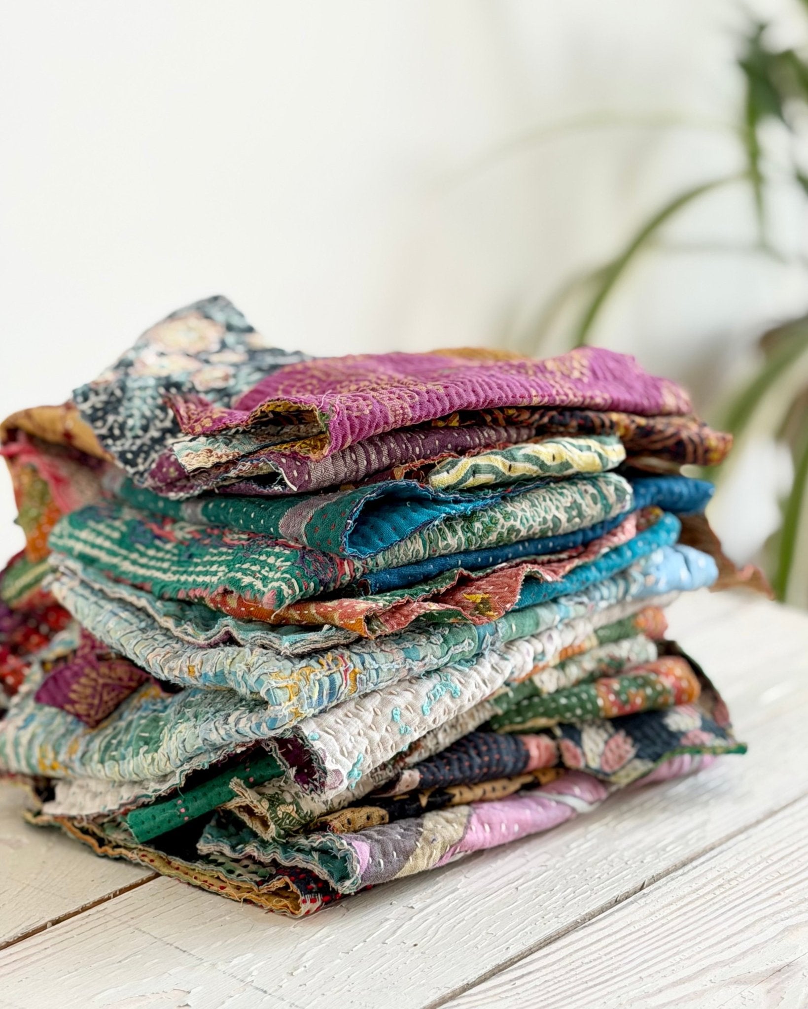 Kantha Fabric Scrap Offcuts - Biggs & Hill