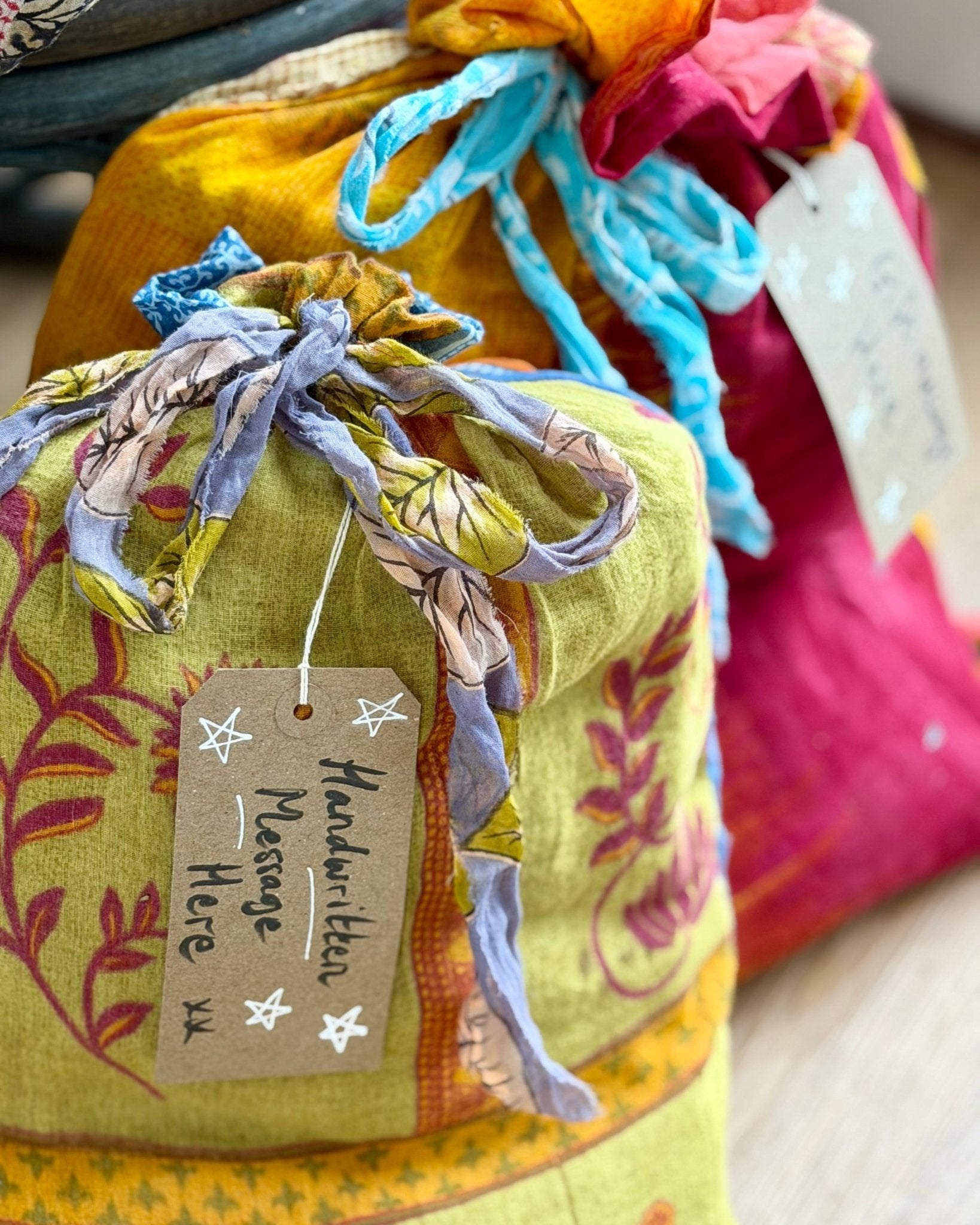 Upcycled Sari Fabric Gift Bag - Biggs & Hill
