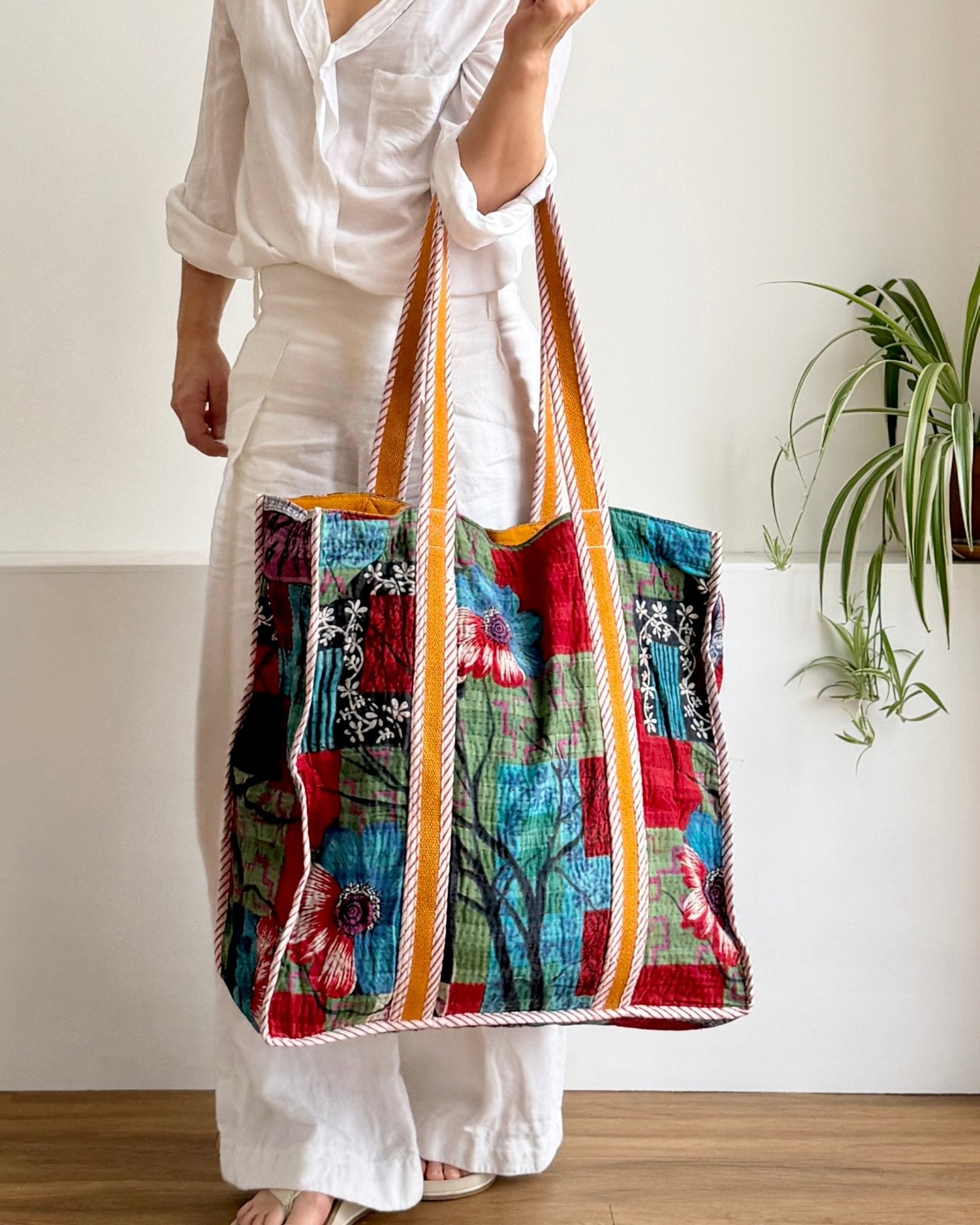 XL Vintage Kantha Tote Bag 06 - Biggs & Hill