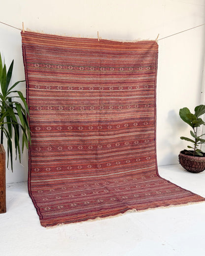 Red and Yellow Vintage Afghan Kilim Rug - Biggs & Hill