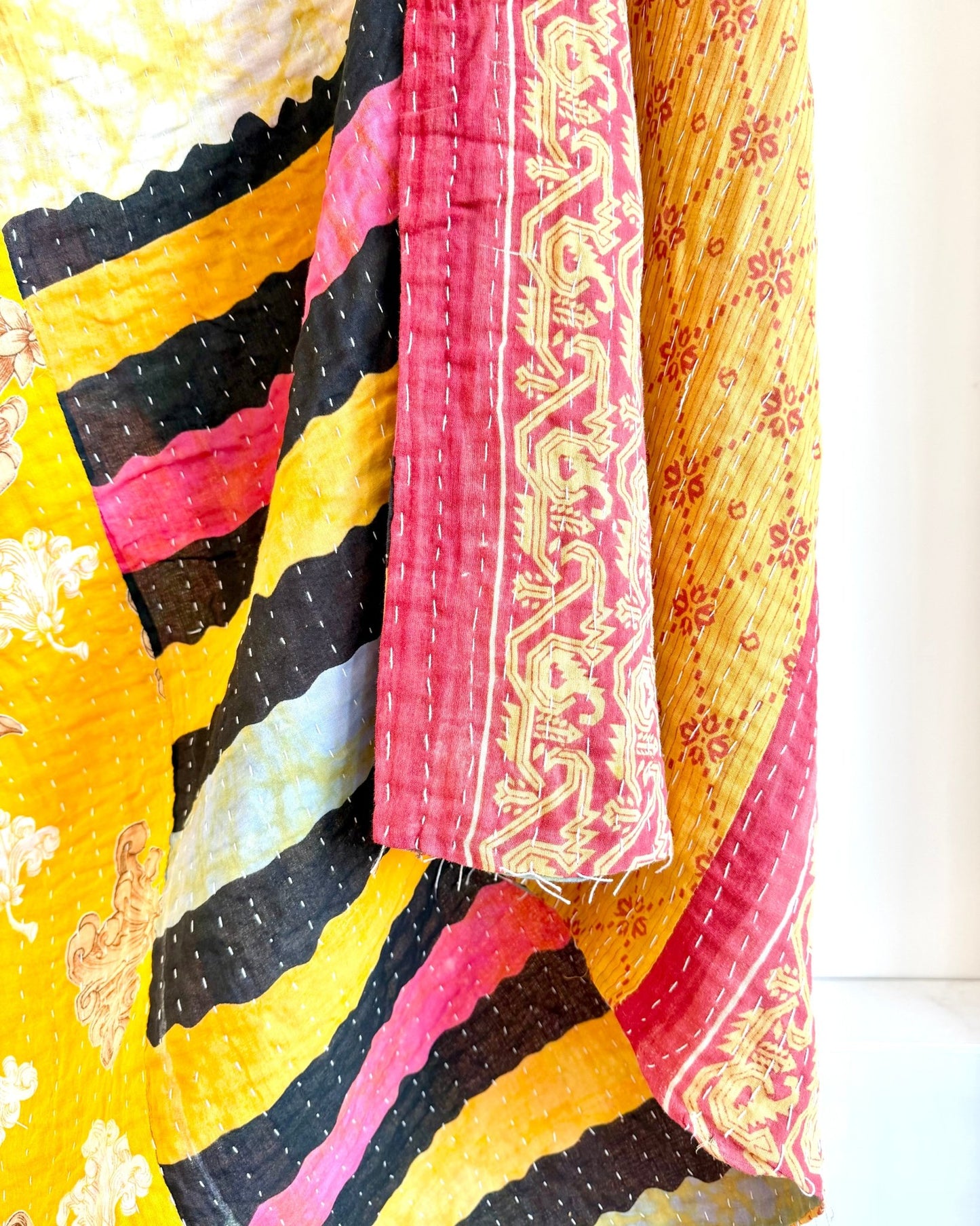 Sari Fabric Kantha Quilt 29 - Biggs & Hill