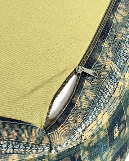 Extra Large Square Pouf Cushion Cover in Dark Green