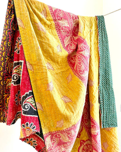 Sari Fabric Kantha Quilt 27 - Biggs & Hill