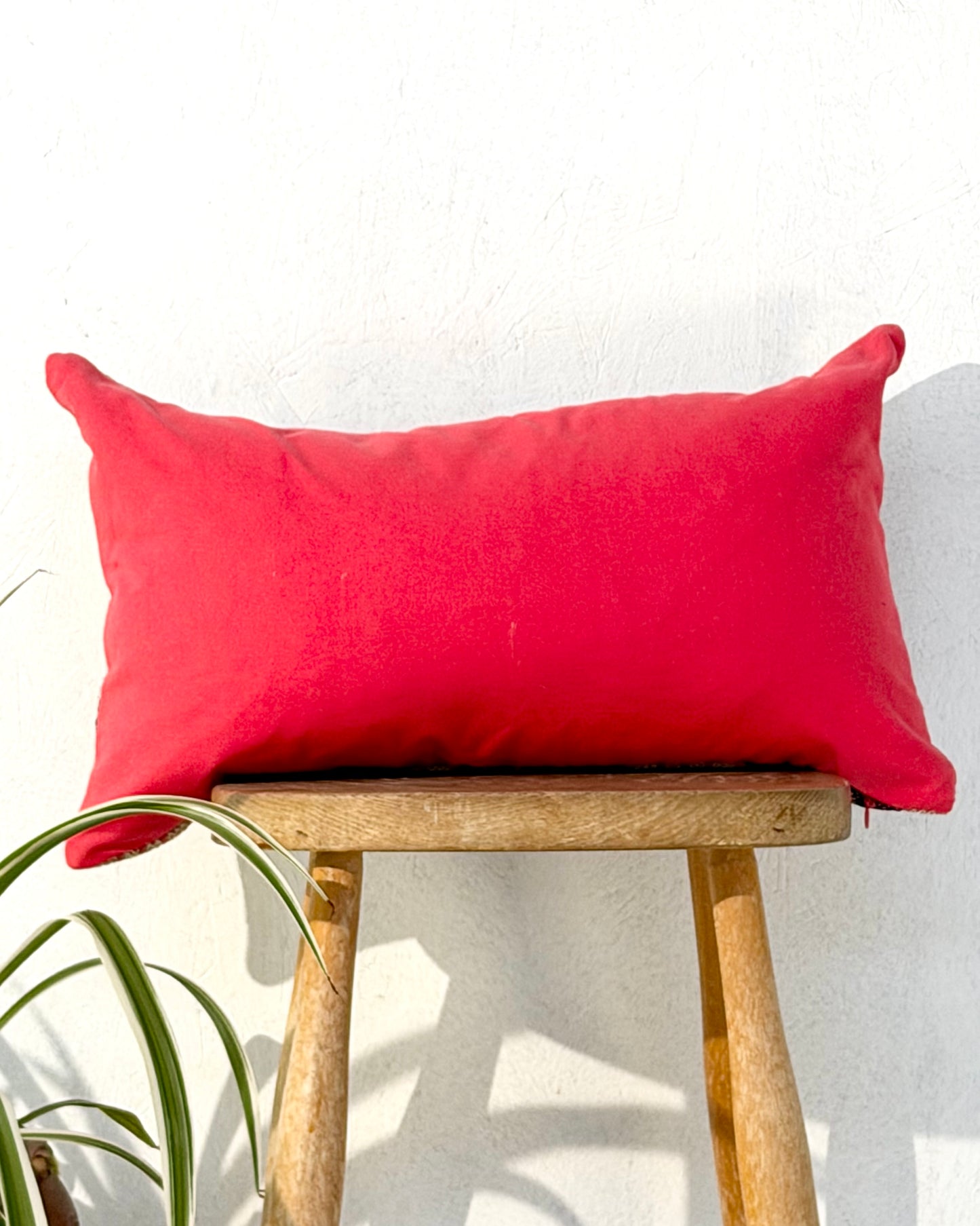 Vintage Galichi Kantha Cushion Cover In Pink - Small Rectangular