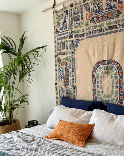 Chinese Double Sided Printed Textile or Bedcover - Biggs & Hill