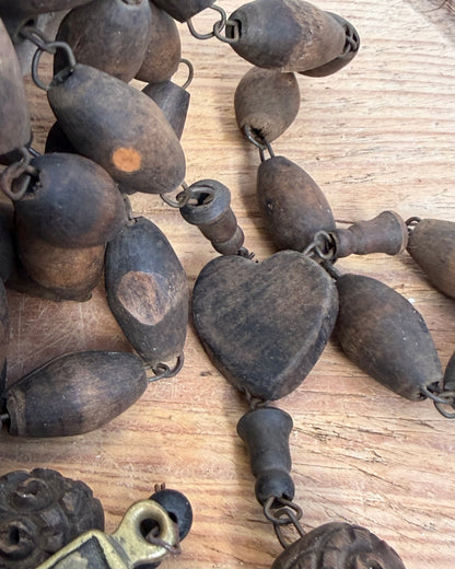 Vintage French Lourdes Rosary (Chapelet) – Wooden Pilgrimage Beads