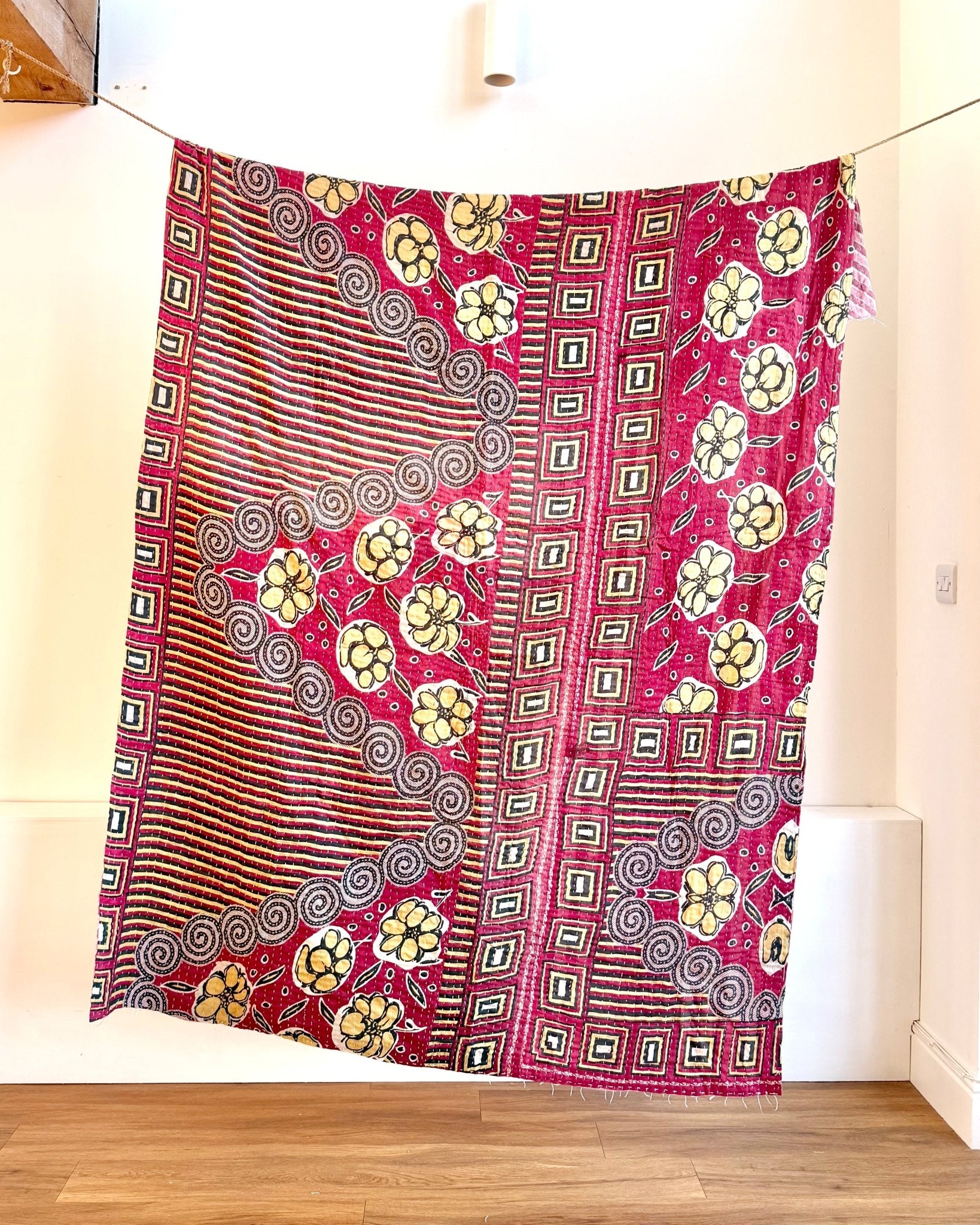Sari Fabric Kantha Quilt 24 - Biggs & Hill