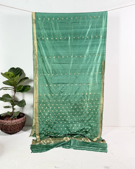 Preloved Silk Sari Length Sea Green 09