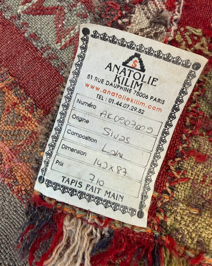Fine Woven Vintage Anatolian Kilim In Reds and Terracottas - Biggs & Hill