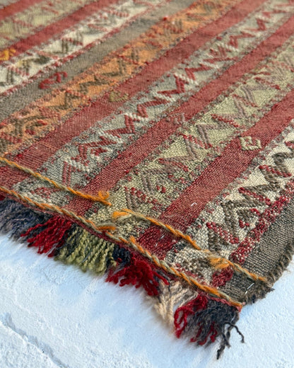 Fine Woven Vintage Anatolian Kilim In Reds and Terracottas - Biggs & Hill