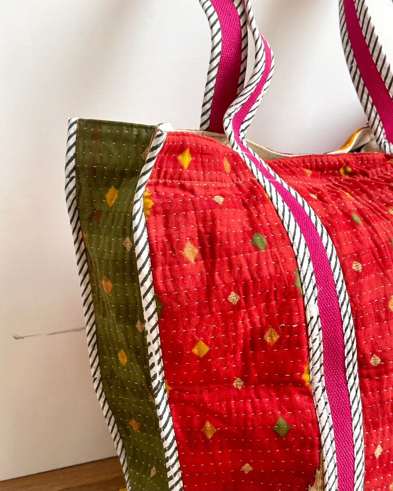 XL Vintage Kantha Tote Bag 04 - Biggs & Hill