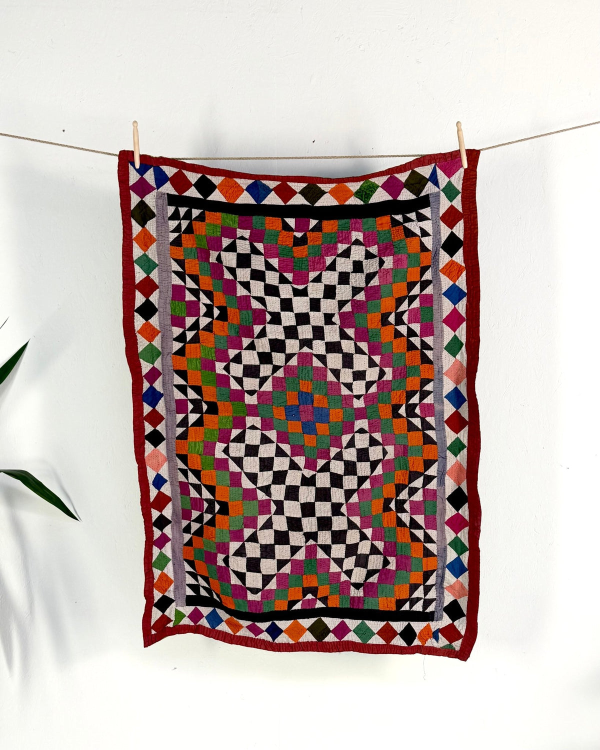 Small Ralli Quilt In Geometric Patchwork - Biggs & Hill