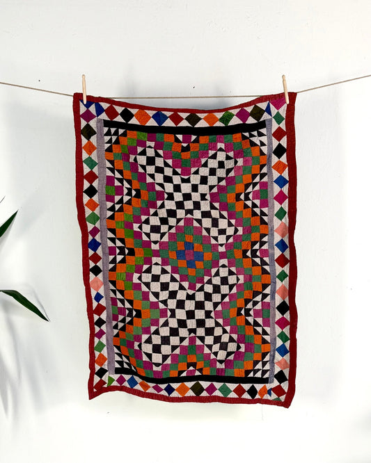 Small Ralli Quilt In Geometric Patchwork - Biggs & Hill