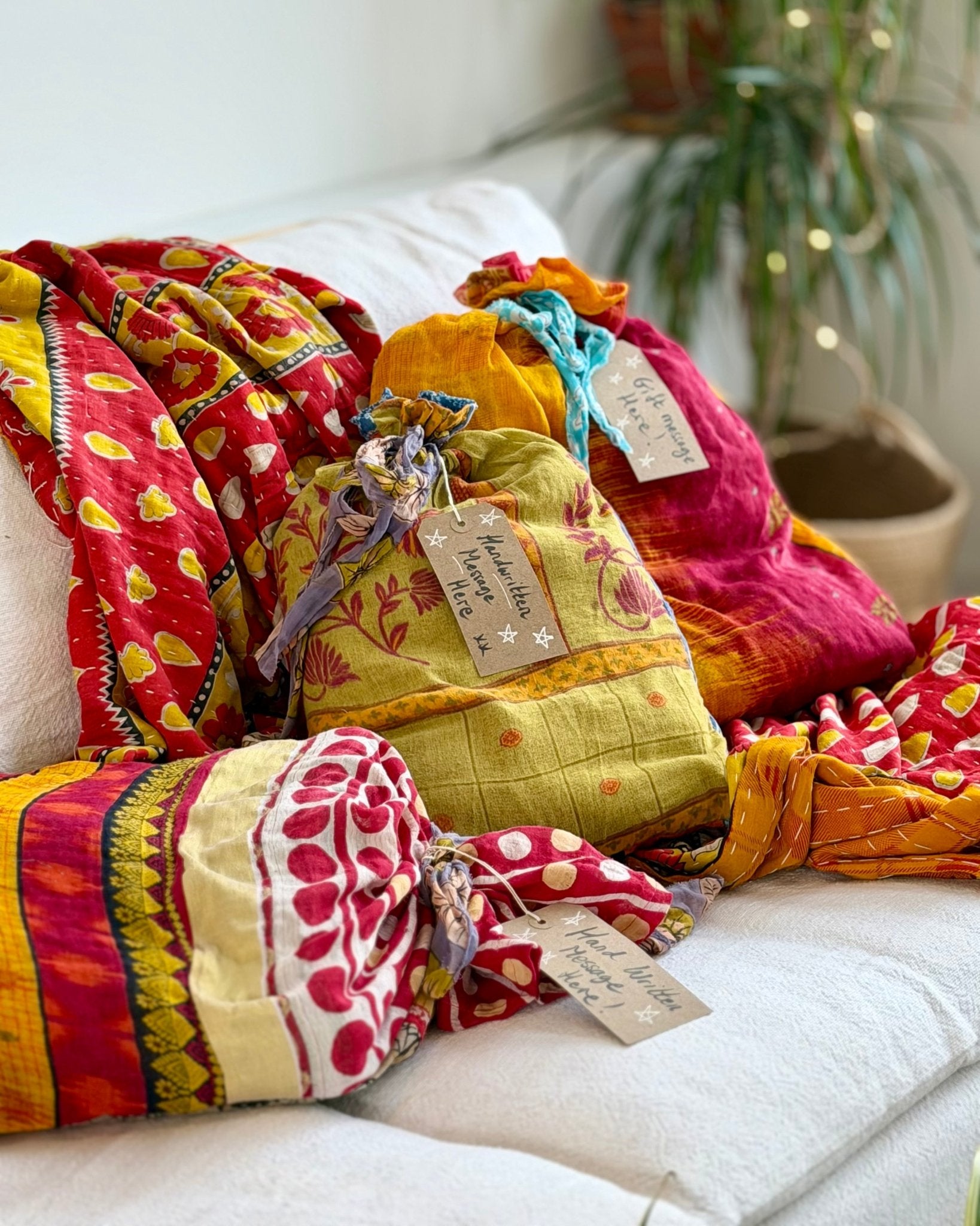 Upcycled Sari Fabric Gift Bag - Biggs & Hill