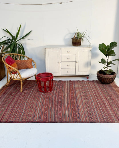 Red and Yellow Vintage Afghan Kilim Rug - Biggs & Hill