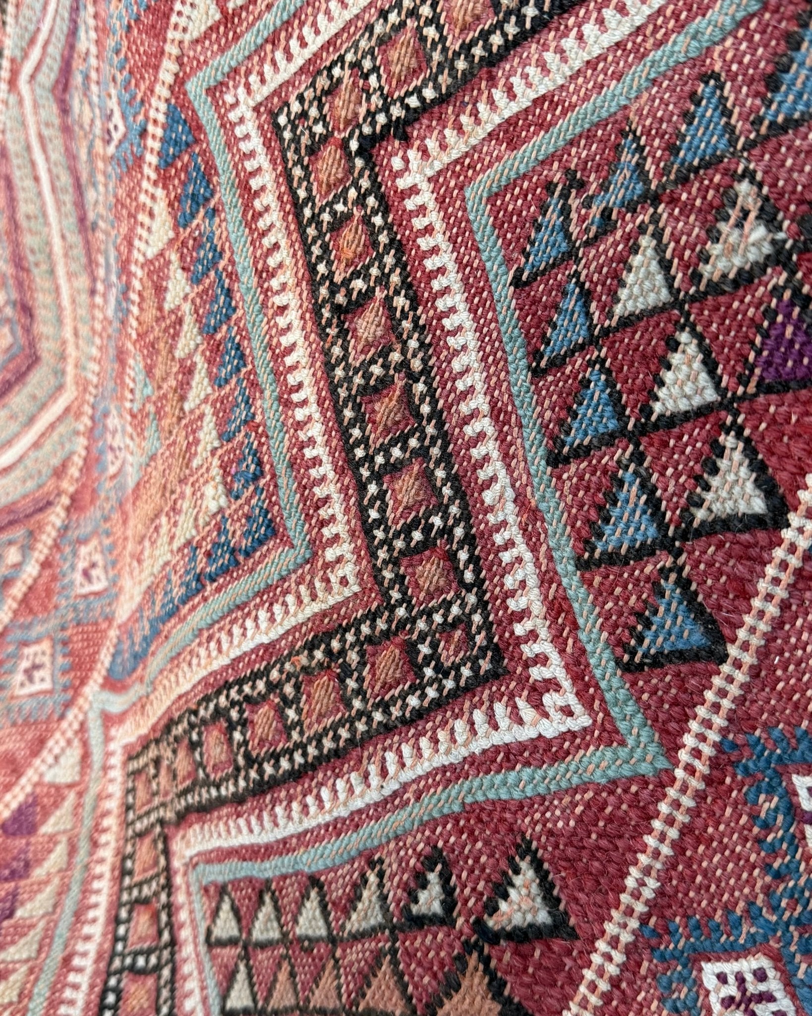 Vintage Afghan Handwoven Wool Tribal Soumac Area Rug - Biggs & Hill