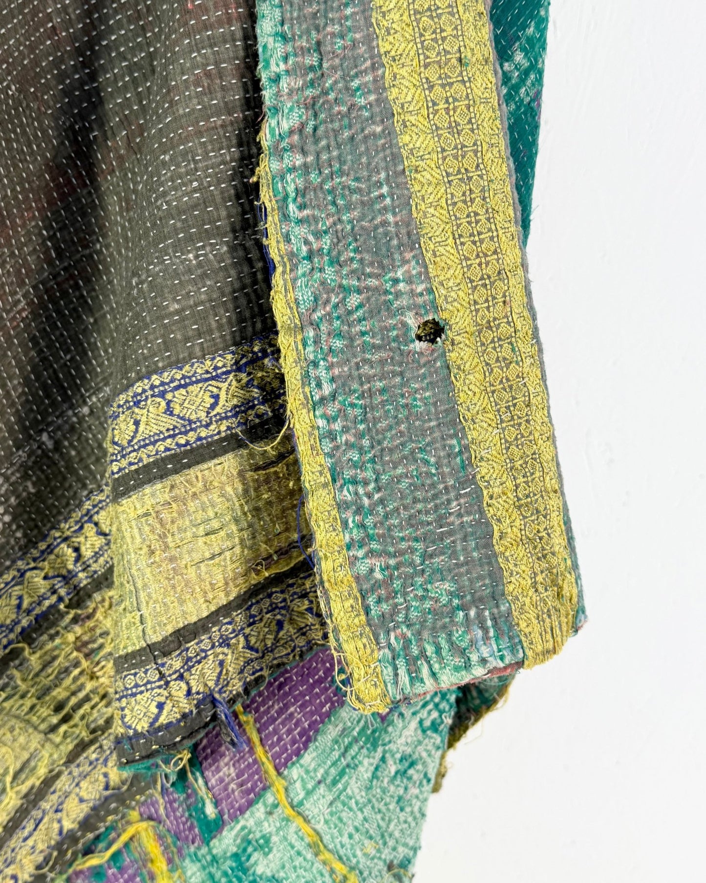 Project Kantha Quilt: Dark Green And Gold - Biggs & Hill