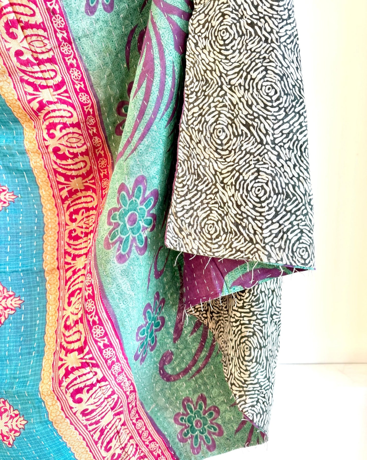 Sari Fabric Kantha Quilt 19 - Biggs & Hill
