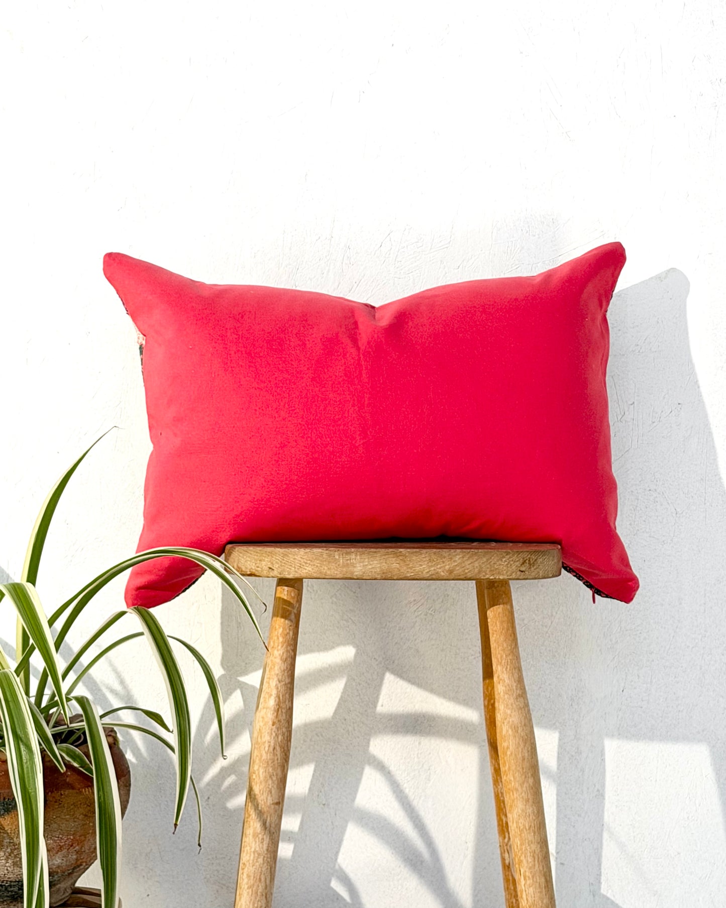 Vintage Galichi Kantha Cushion Cover In Pink - Large Rectangular