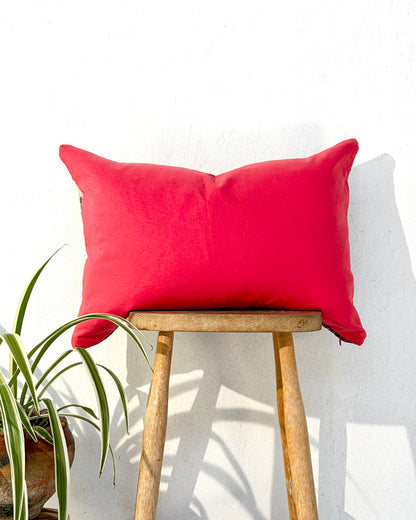 Vintage Galichi Kantha Cushion Cover In Pink - Large Rectangular