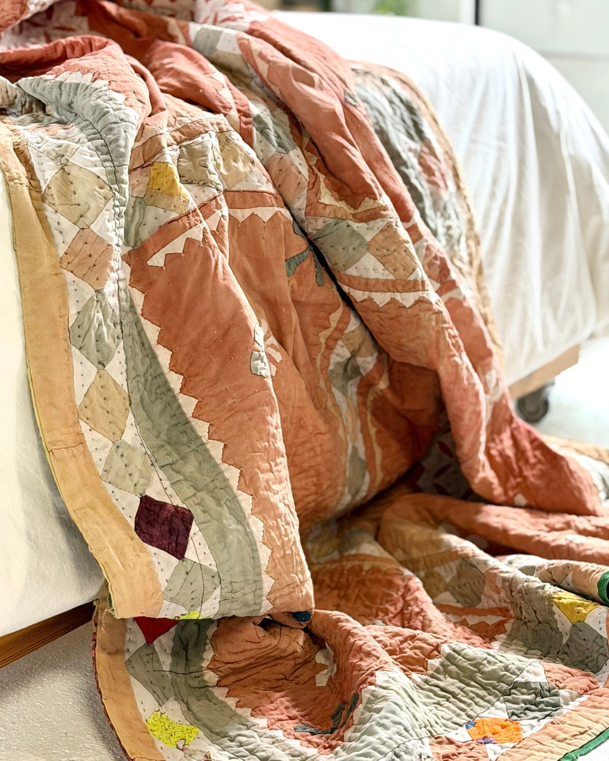 Large Ralli Quilt In Pastel Patchwork - Biggs & Hill