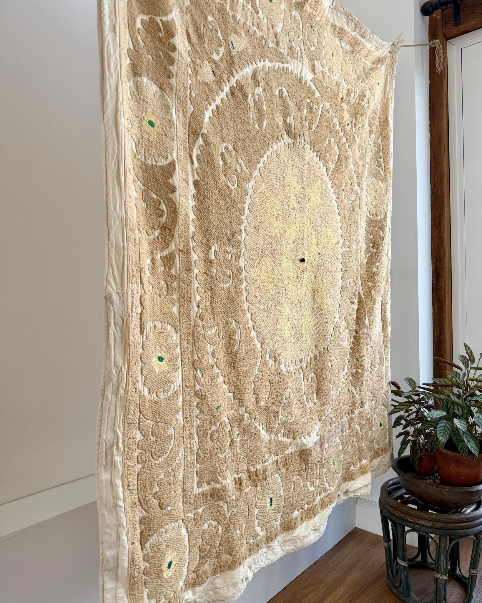 Uzbek Suzani Wall Hanging With Cotton Hand Embroidery 05 - Biggs & Hill