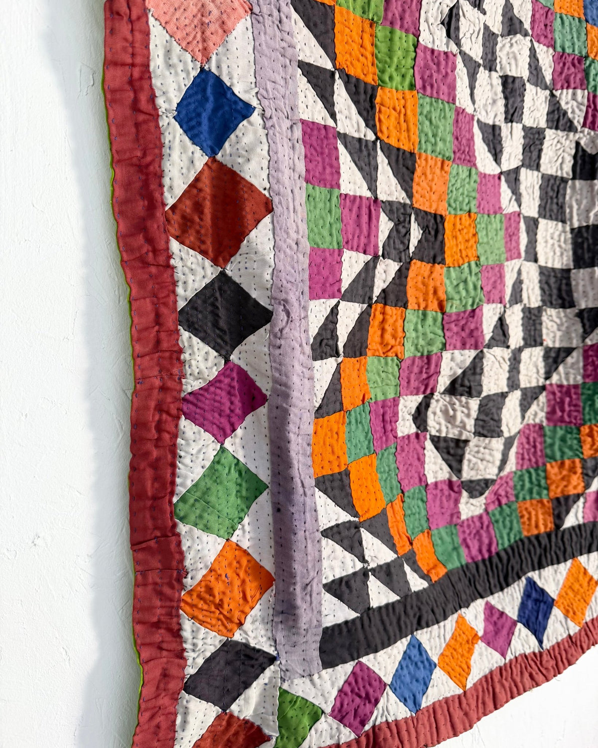 Small Ralli Quilt In Geometric Patchwork - Biggs & Hill