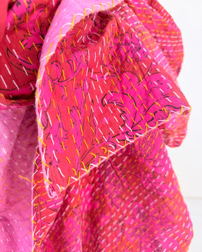 Project Fabric: Hot Pink Block Print Kantha