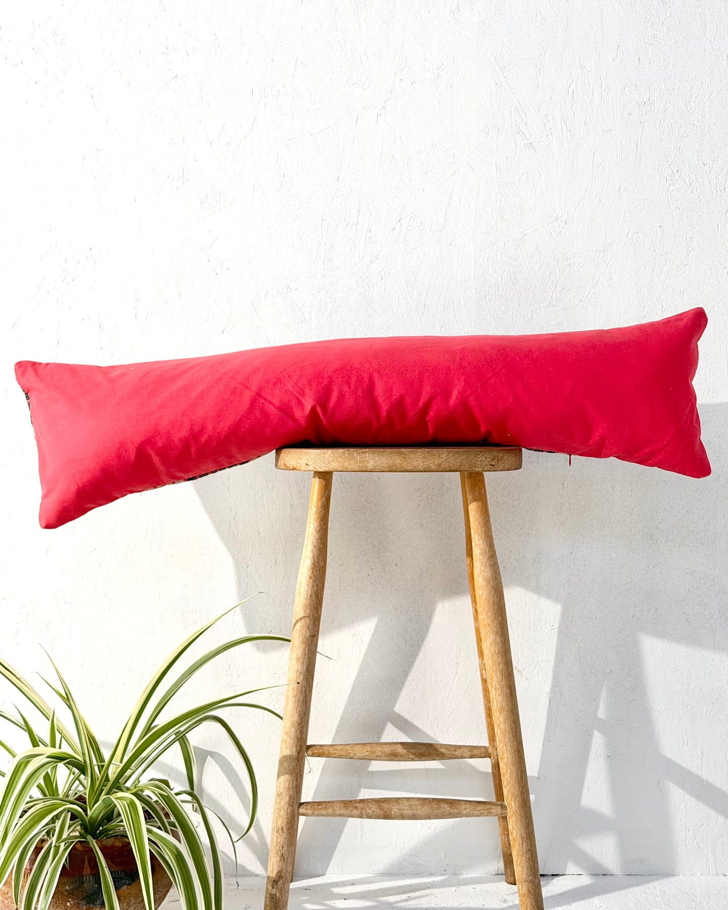 Vintage Kantha Bolster Cushion Cover With Galichi Kantha Stitching - 100cm