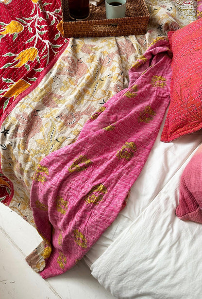 Vintage Sari Kantha Quilt 17 - Biggs & Hill