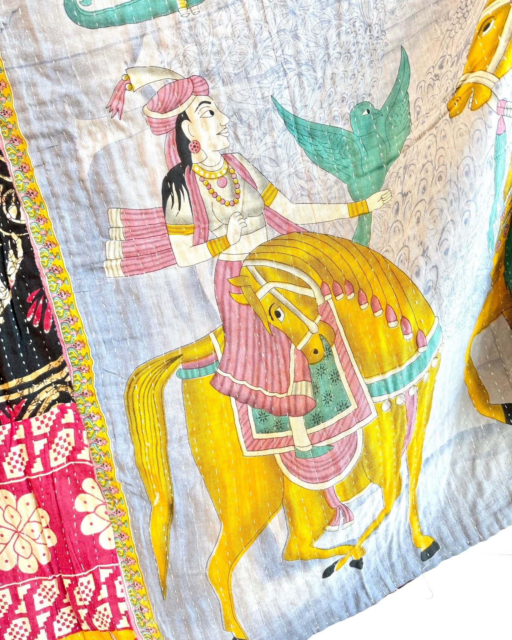 Sari Fabric Kantha Quilt 21 - Biggs & Hill