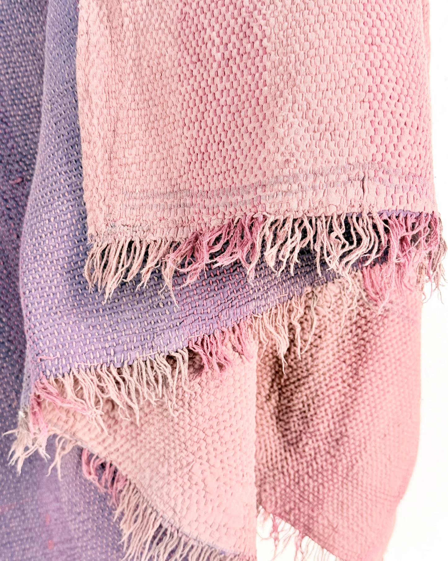Project Kantha Quilt: Heavyweight Purple and Pink with Embroidery