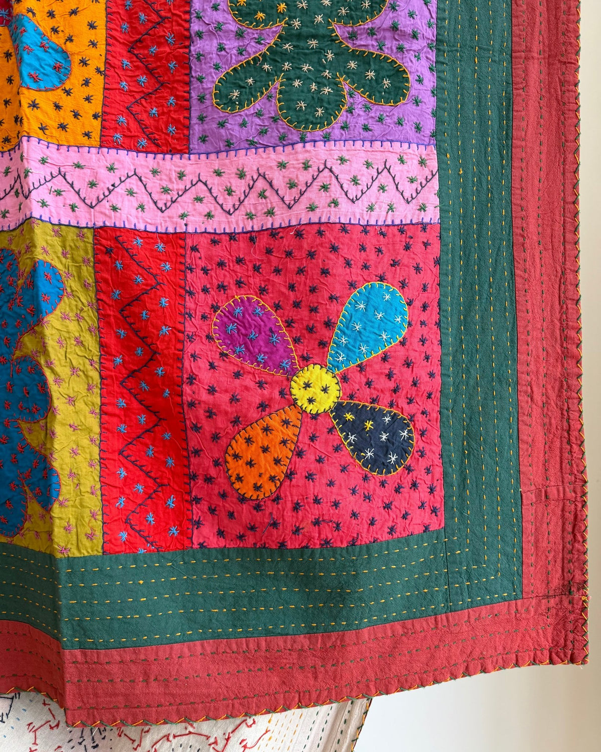 Patchwork Hand Stitched Jogi Bedspread 11 - King Size - Biggs & Hill