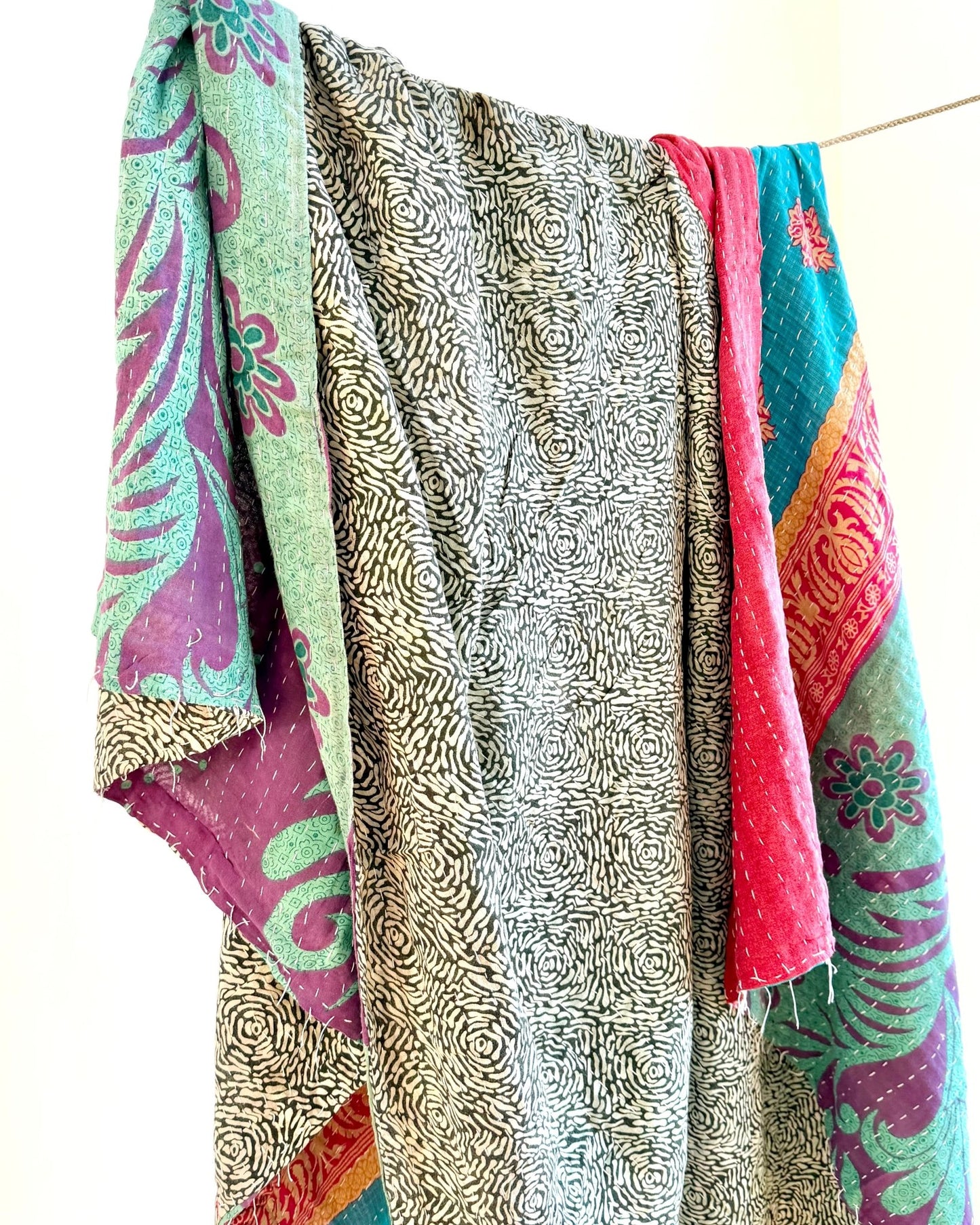 Sari Fabric Kantha Quilt 19 - Biggs & Hill