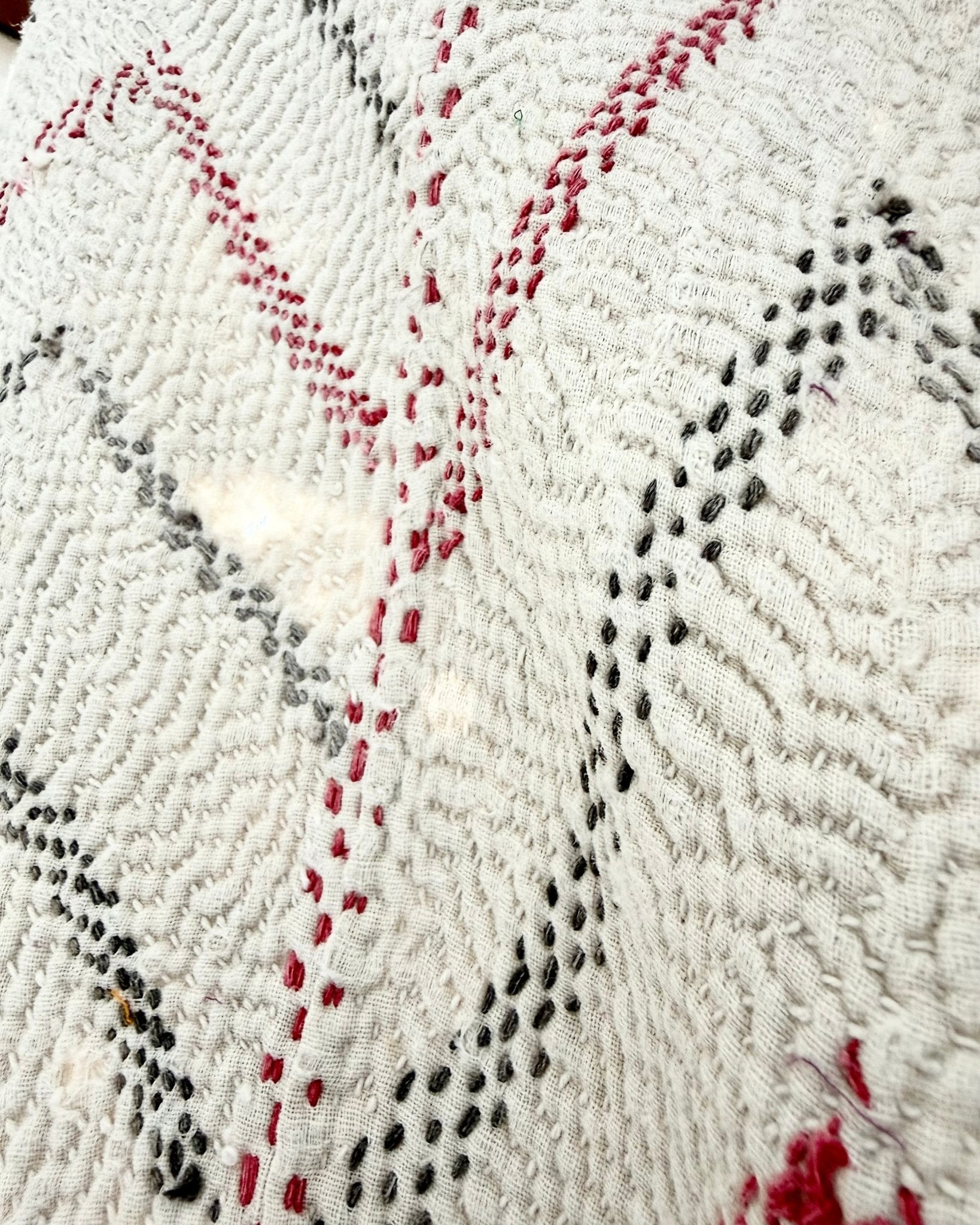 Project Kantha Quilt: Large Nakshi Kantha With Zig Zag Embroidery - Biggs & Hill