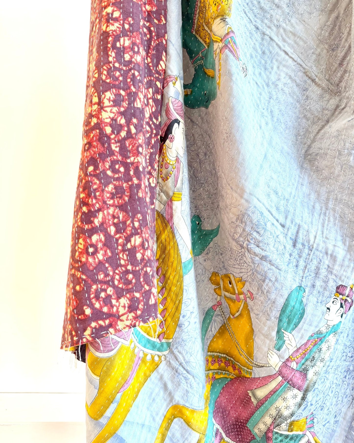 Sari Fabric Kantha Quilt 21 - Biggs & Hill
