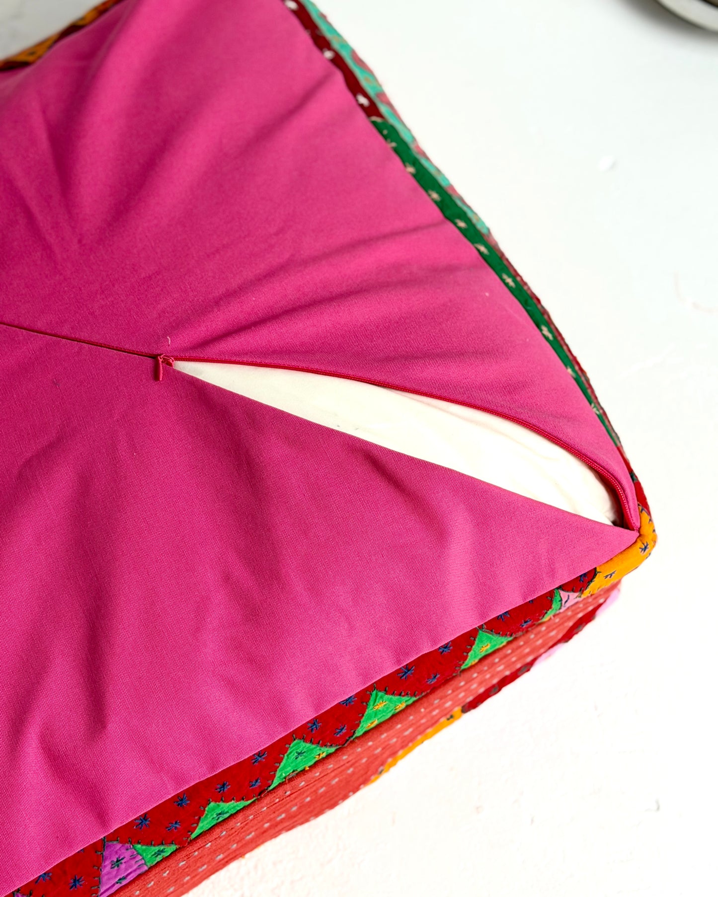 Large Square Patchwork Cotton Floor Cushion Cover