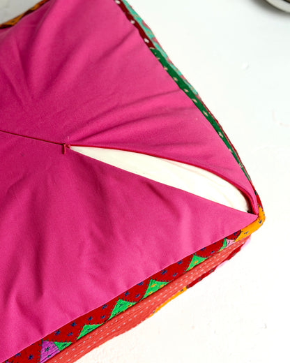 Large Square Patchwork Cotton Floor Cushion Cover