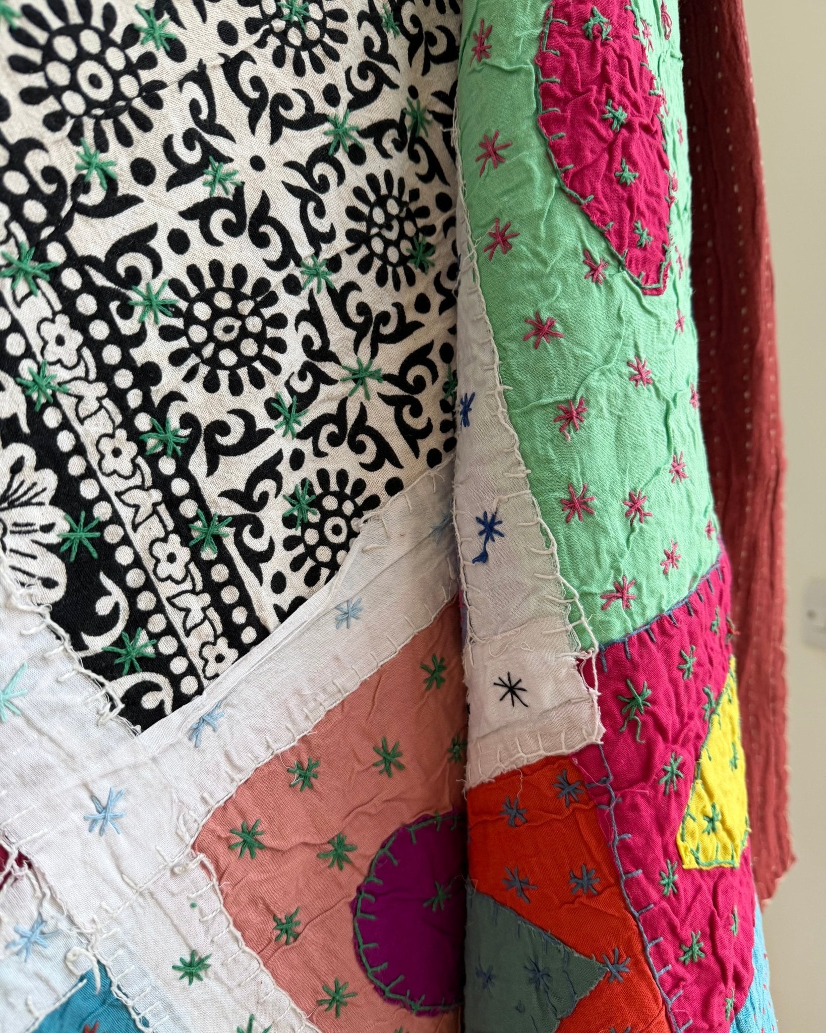 Patchwork Hand Stitched Jogi Bedspread 06 - King Size - Biggs & Hill