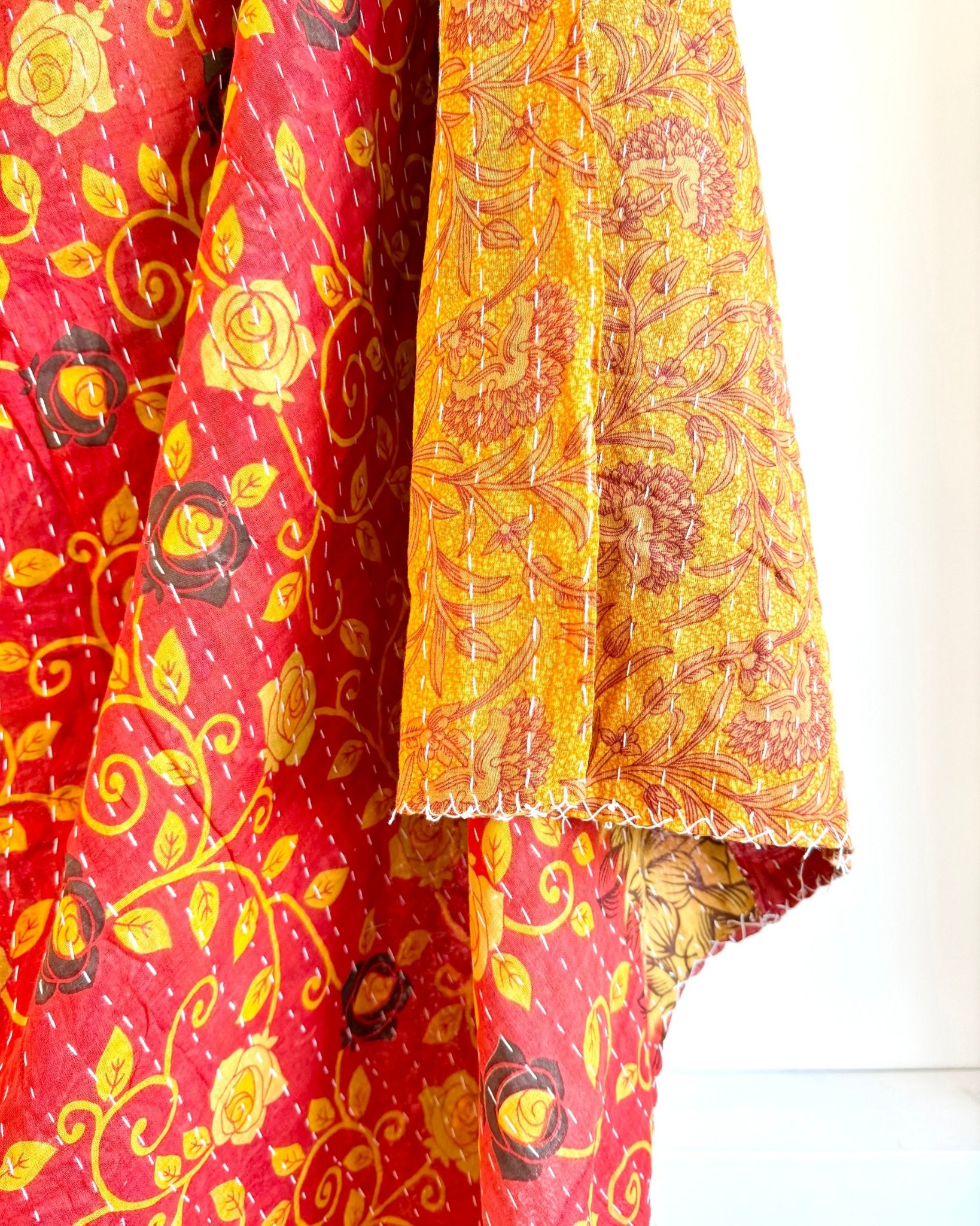 Sari Fabric Kantha Quilt 26 - Biggs & Hill