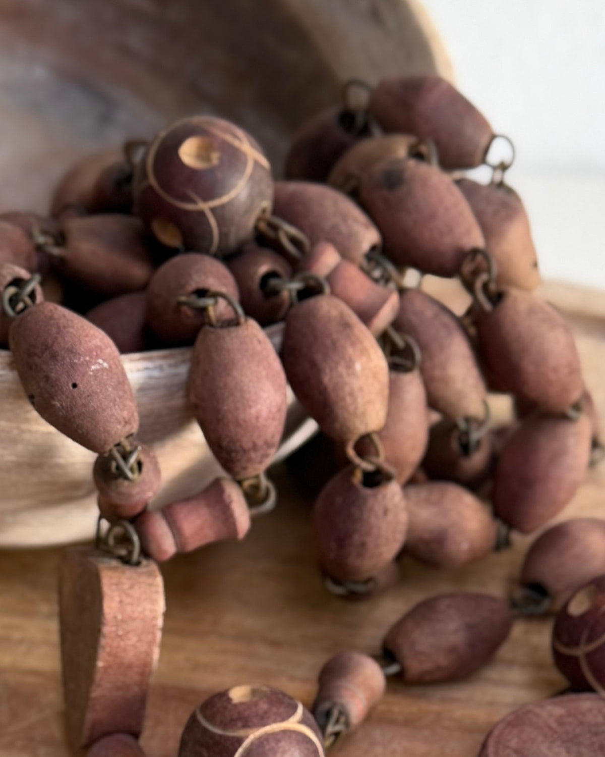 Vintage French Lourdes Rosary (Chapelet) – Wooden Pilgrimage Beads