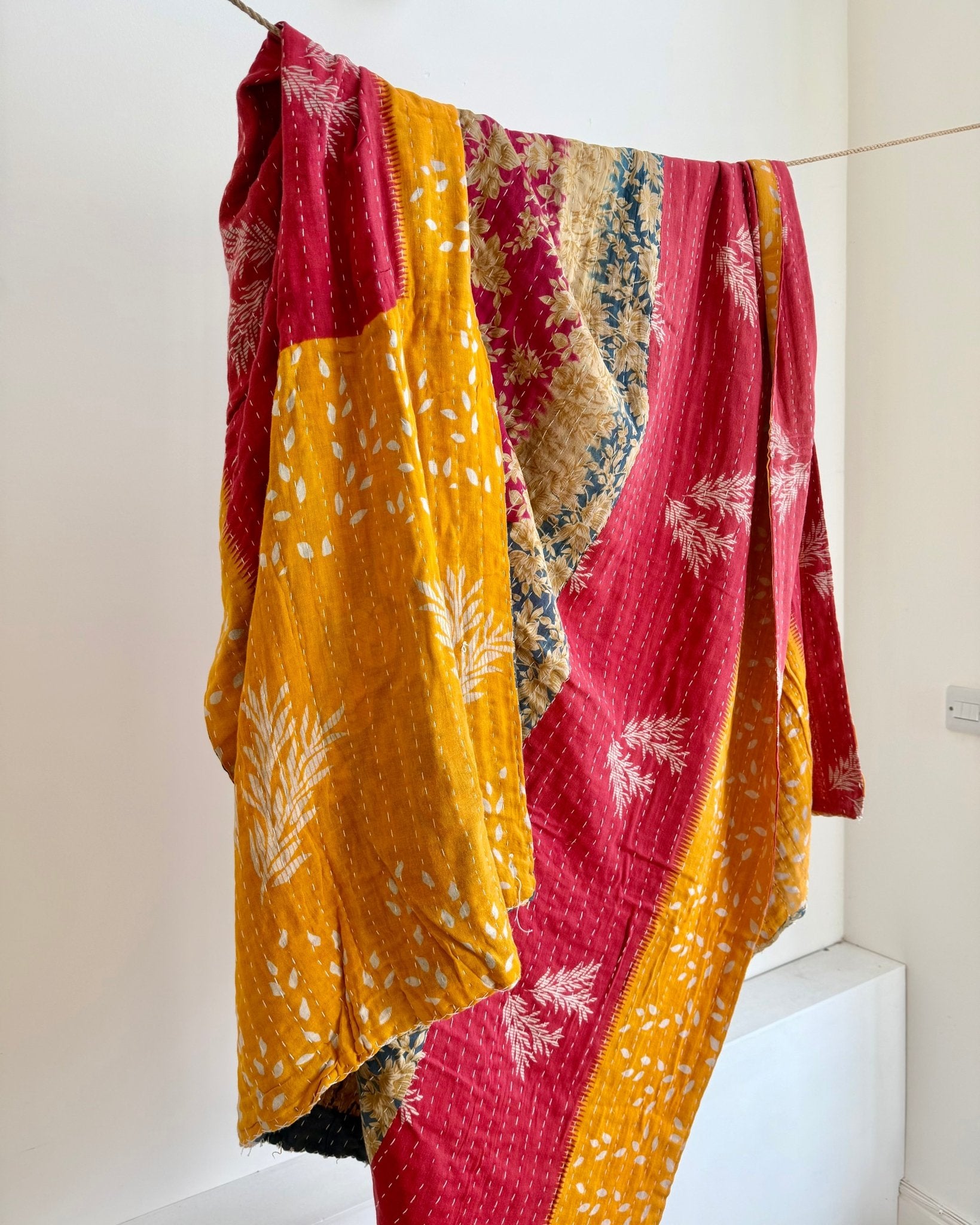 Vintage Sari Kantha Quilt 3 - Biggs & Hill