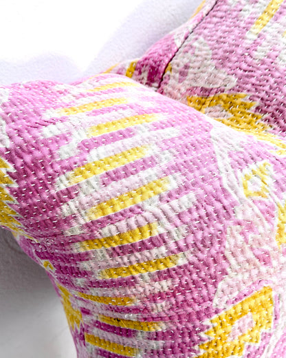 Handmade Vintage Kantha Cushion Cover In Pink- 45cm (18") Square