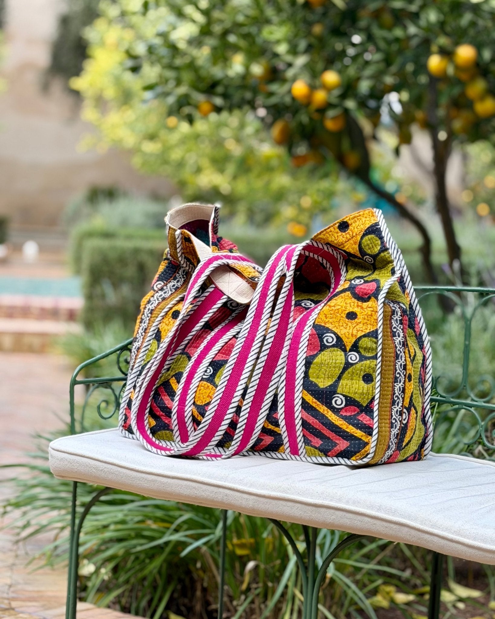 XL Vintage Kantha Tote Bag 20 - Biggs & Hill